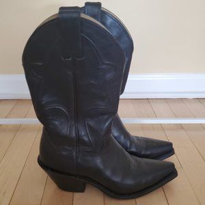 Justin black leather cowboy boots sz.6.5